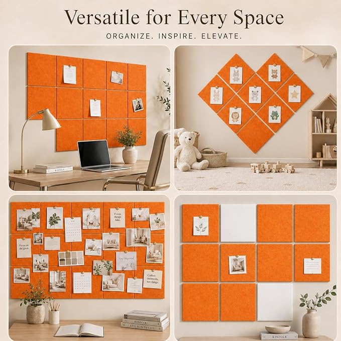 Large Cork Boards for Walls – 48" x 36" Self Adhesive Felt Wall Tiles - Image 6