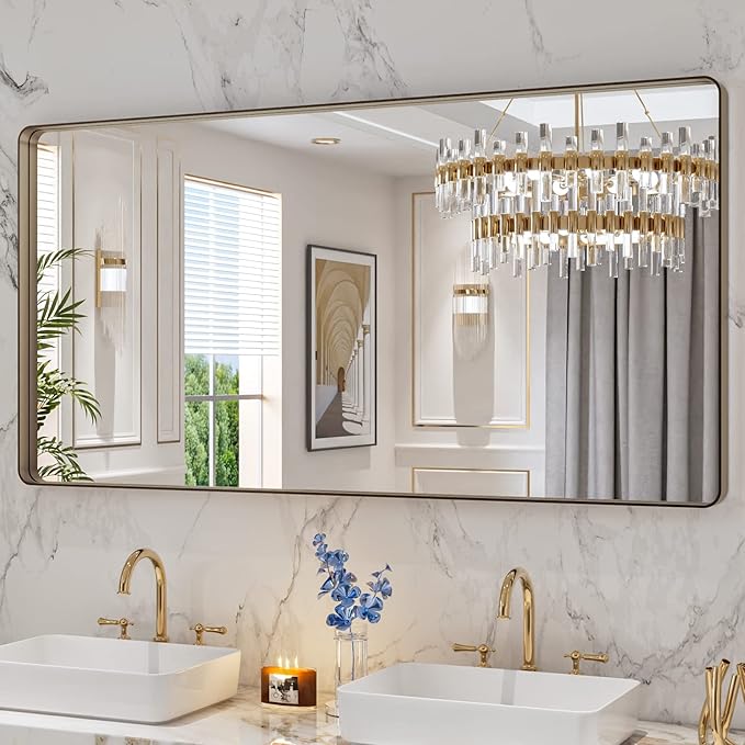 LOAAO 60”X30” Bronze Bathroom Mirrors by LOAAO