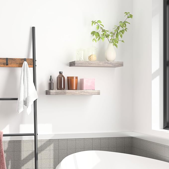 HOOBRO Floating Shelves for Wall, Wall Mounted Shelf Set of 2, 15.7" Hanging - Image 8