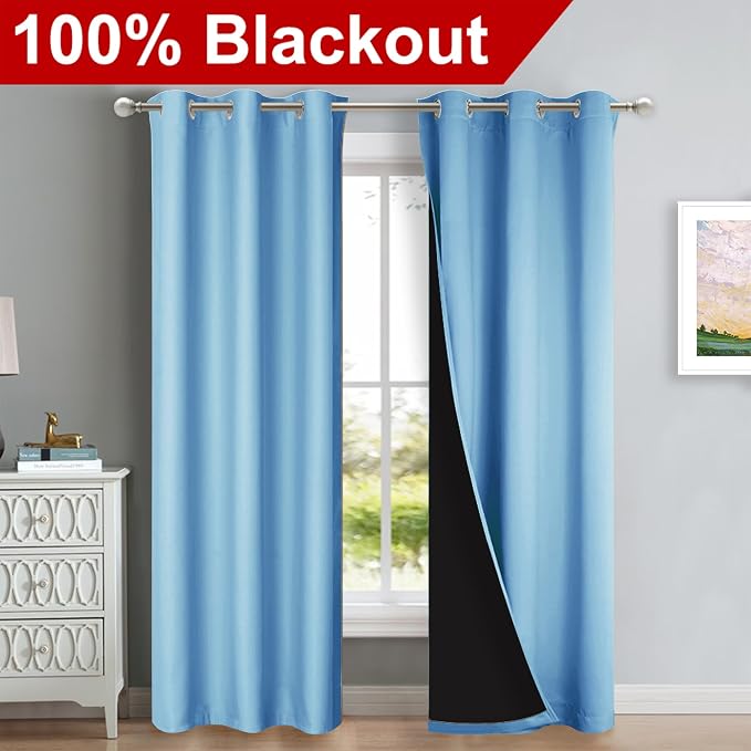 NICETOWN Full Shade Curtain Panels, Pair of Thermal Insulated & Energy - Image 2
