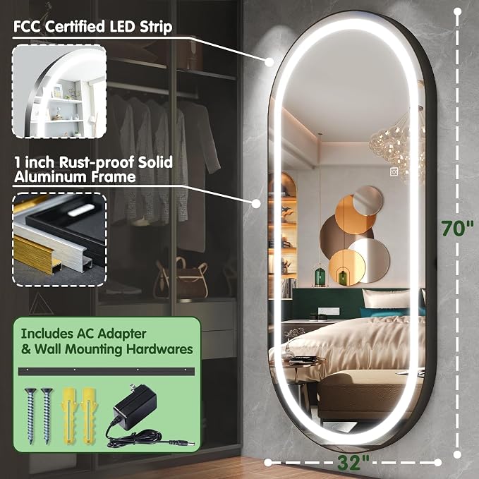 FENNIO 71" x 32" Large Wall Mounted Mirror - Image 6