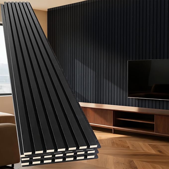 Yuzzy 4 Pack Wood Panels for Wall, 94.5" x 11" Acoustic Wood Slat Wall Panel by Yuzzy