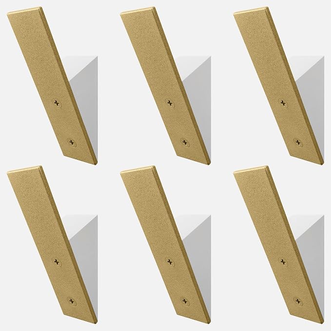 Homeforia Gold Wall Coat Hooks, High End White Wood & Gold Metal Wall Mounted by Homeforia