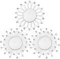 3 Pack Metal Mirrors for Wall Sunburst Wall Mirrors Home Décor Decorative by Uaussi