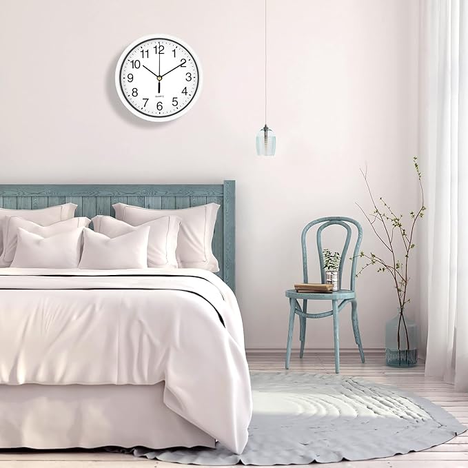 Silent Wall Clock Non Ticking, 6 Inch Wall Clocks Battery Operated, Small - Image 2
