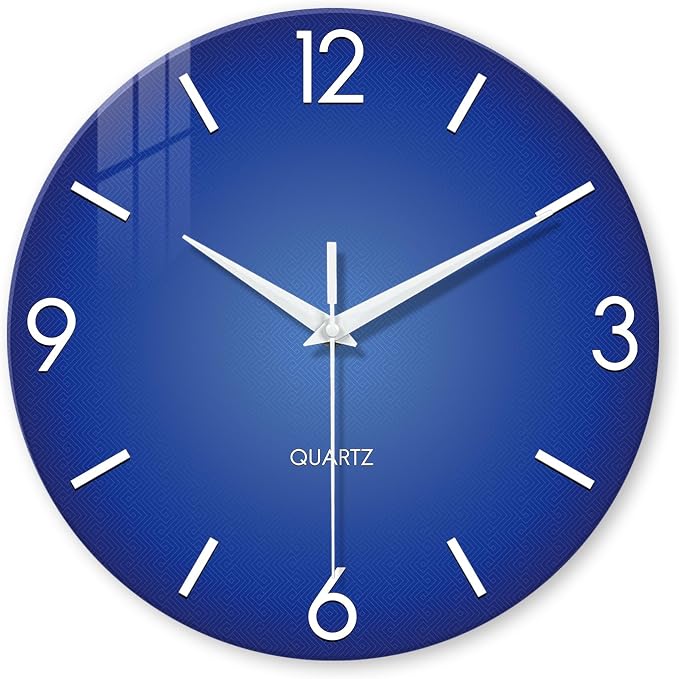 XFM Blue Wall Clock 14 Inch Modern Simple Wall Clocks Battery Operated by XFMWallClock