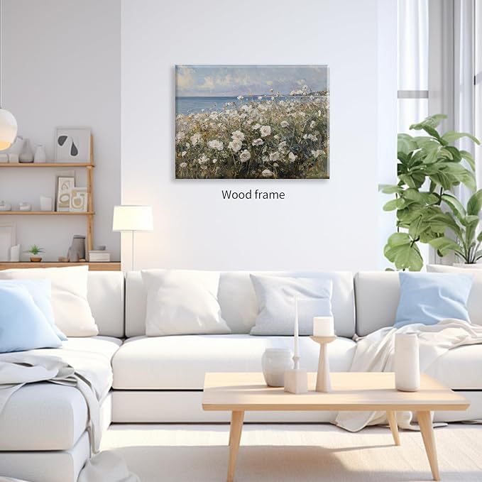 Nature Landscape Wall Art Coastal Wildflower Poster 08x10 inch Framed French - Image 4