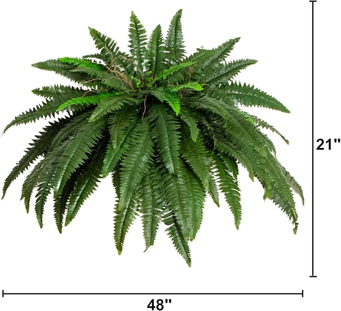 Nearly Natural 48in Artificial Boston Fern, Large Faux Greenery - Image 7