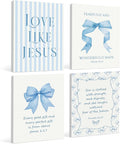 LARTSFRO Coquette Blue Bow Jesus Canvas Wall Art Decor Posters Prints, Light by Unknown
