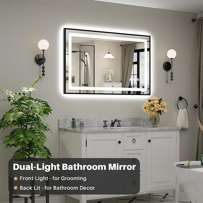 48x30 Inch LED Bathroom Mirror - Image 2