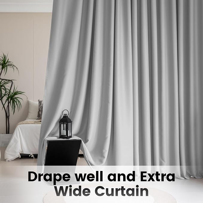 Room Divider Curtains for Ceiling Track Set, Back Tab Blackout Curtains Ceiling - Image 3