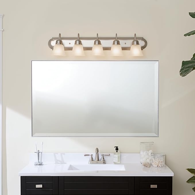 Kichler 36" 5-Light Vanity Bath Light in Brushed Nickel, Modern Bathroom Light - Image 8