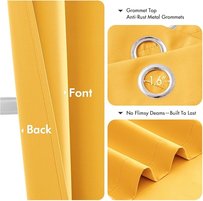 MIULEE Blackout Curtains for Bedroom Living Room 2 Panels, Thermal Insulated - Image 4