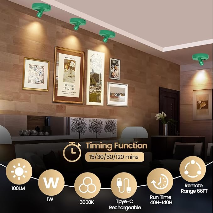 HAMVIDNE LED Spotlight, Rechargeable Battery Picture Lights, Uplighting Indoor - Image 4