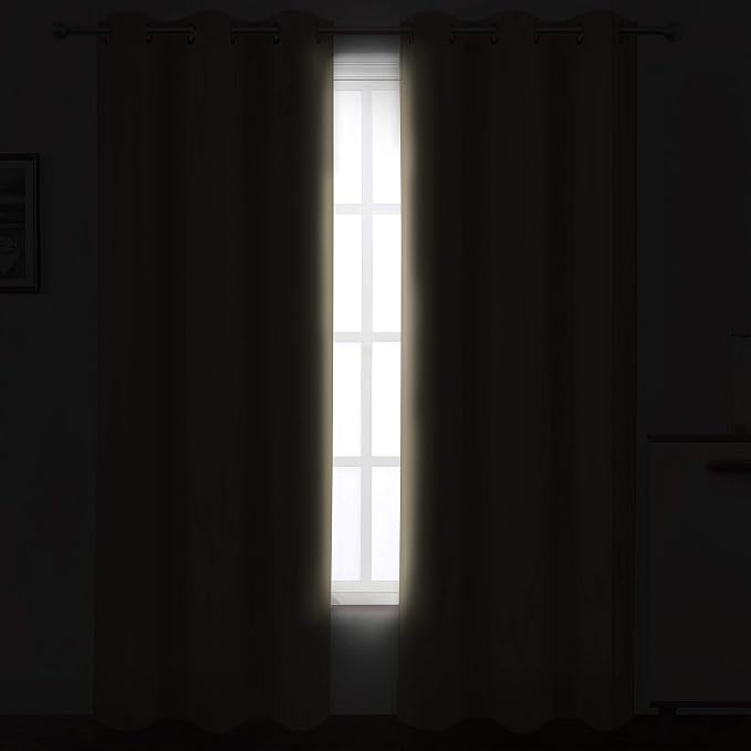 LEMOMO Beige Thermal Blackout Curtains/38 x 84 Inch/Set of 2 Panels Room - Image 3