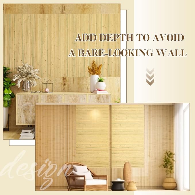 Juexica 2 Pcs Natural Bamboo Wall Panel - Image 4