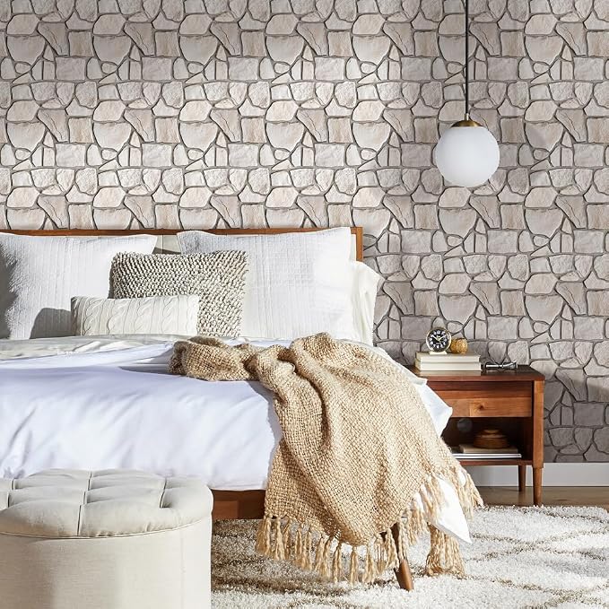 COMSTICKC 3D Faux Stone Wall Sticker Peel and Stick Wall Panels, Not Real Stone - Image 6