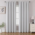 CUCRAF Grayish White Blackout Curtains 108 inch Length 2 Panels Set, Rod Pocket by CUCRAF