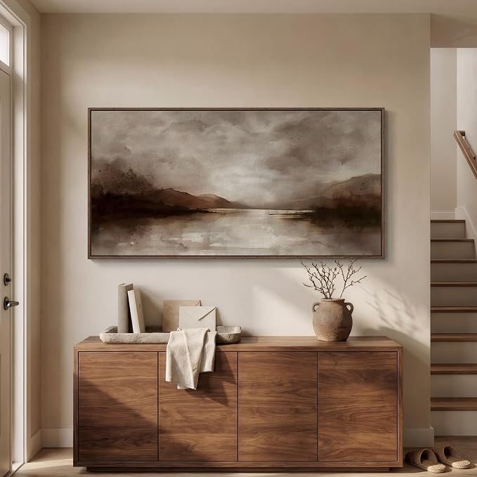 Large Framed Rustic Canvas Wall Art - Image 3