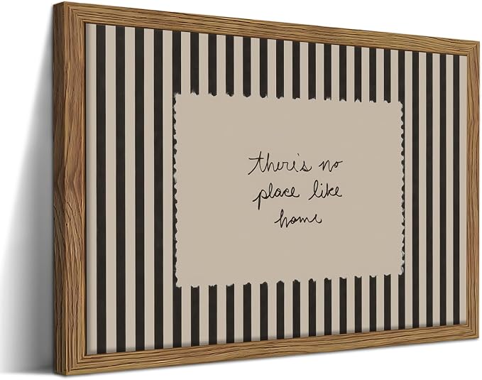 Framed Vintage Inspirational Wall Art, Minimalist There is No Place Like Home by Unknown