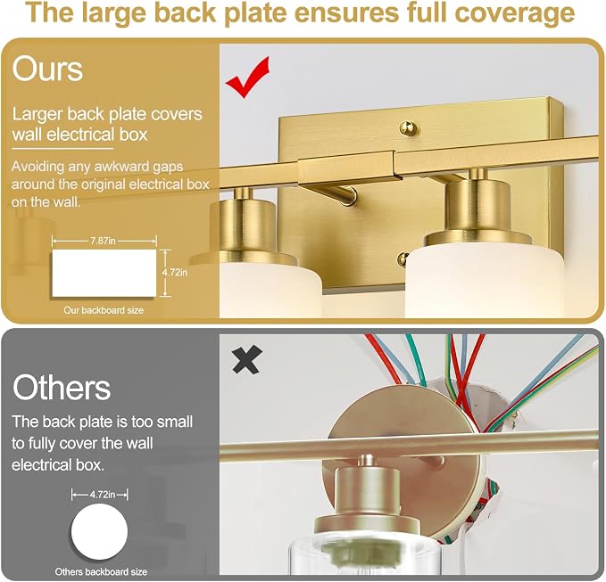 Indoi 4-Light Bathroom Light Fixtures, Brushed Gold Vanity Lights - Image 5