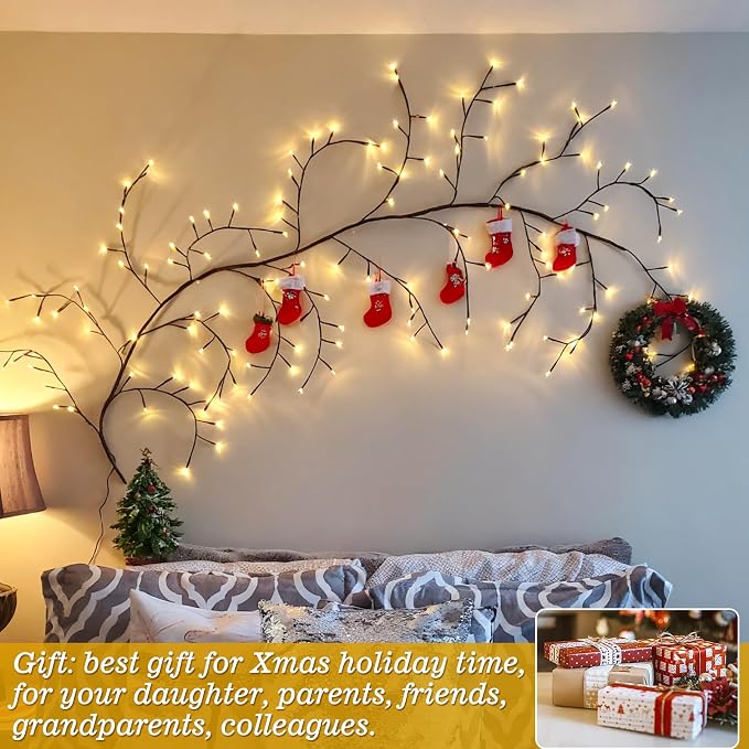 GOESWELL Smart Vine Light for Room Decor: 7.5ft 144 LEDs Music Timer Dimmable - Image 6