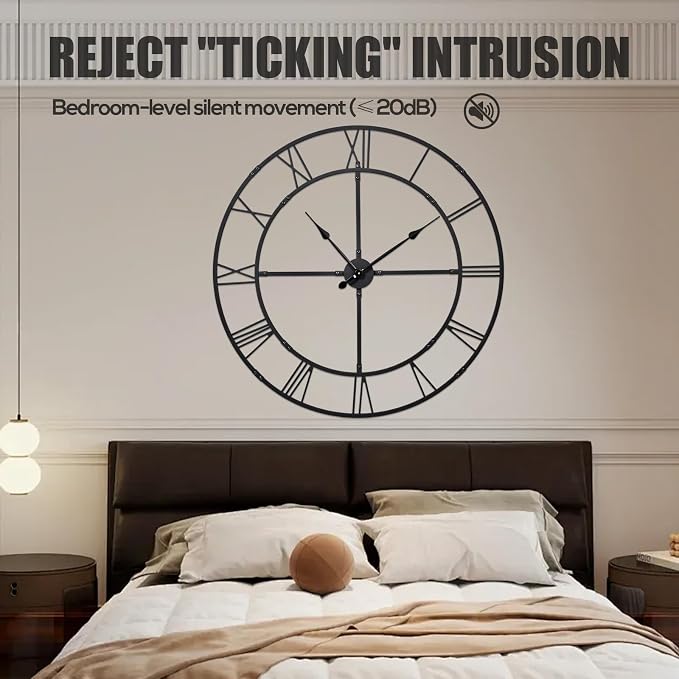 40 Inch Large Wall Clock for Living Room Decor – Easy-Assembly Silent - Image 6