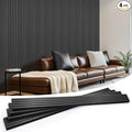 Wood Slat Wall Panels 4 Pack 94.5" x 7.9", Acoustic Wooden Panel by LARWORKS
