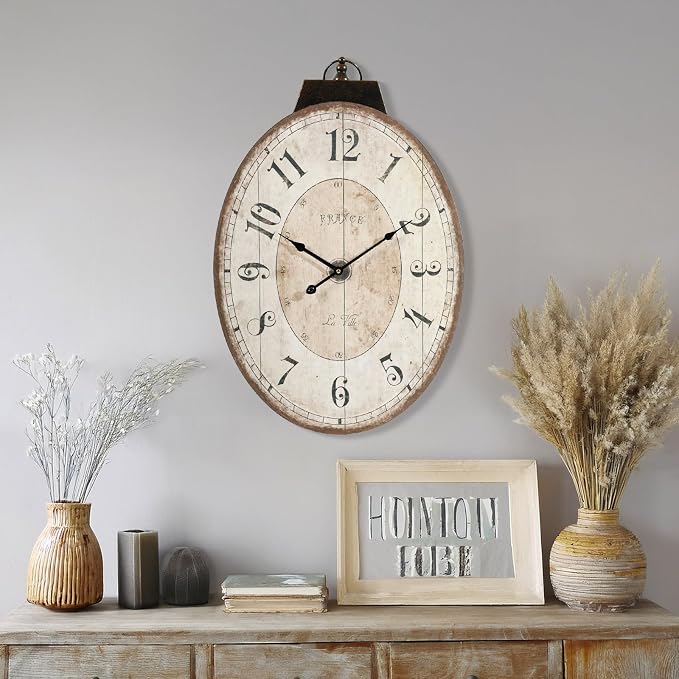 24" H x 18" W Large French Country Oval Wall Clock - Image 7