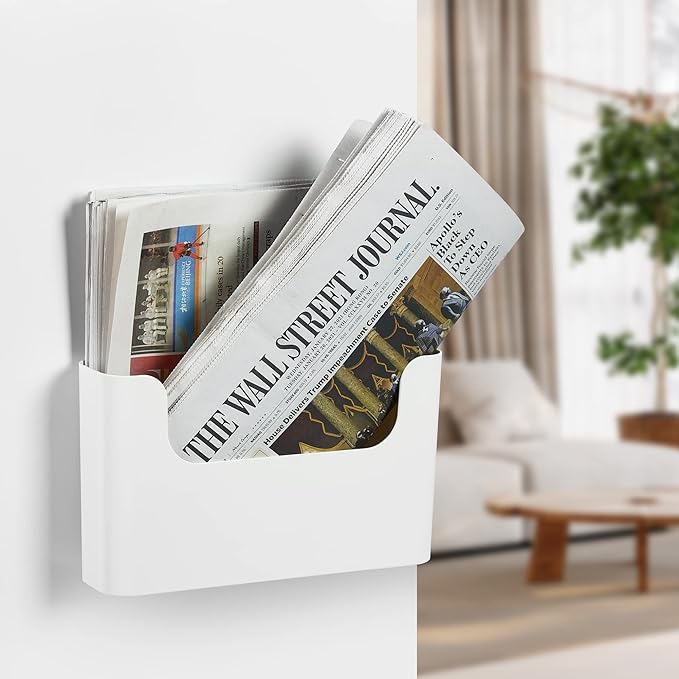 YOHOM No Drilling File Holder Wall Mails Magazines Organizer Adhesive Door Mount - Image 5