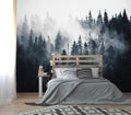 XMPMBM-Foggy Forest Fabric Wallpaper Pine Forest Living Room Bedroom Bathroom by XMPMBM-Wallpaperthatwontpeeloff