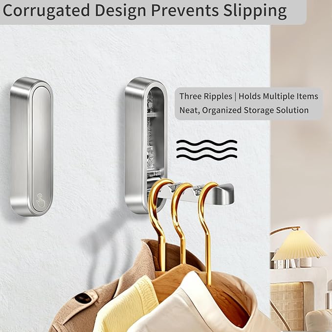 4PCS Foldable Wall Hooks, Flip Down Design - Image 3
