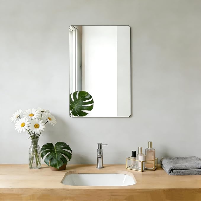 Frameless Mirror, Rectangle Bathroom Mirror - Image 2