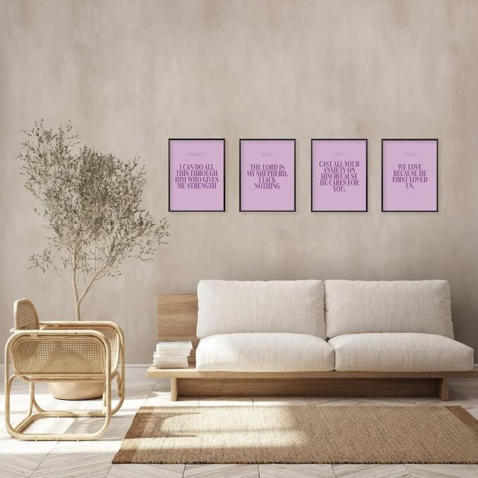 Locomiss Purple Christian Wall Art Decor Posters, Minimalist Jesus Scripture - Image 4