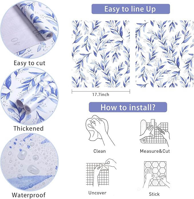 Livebor Leaf Peel and Stick Wallpaper Olive Leaf Contact Paper 17.7inch x - Image 5