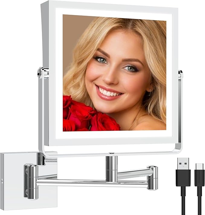 Ruacq Rechargeable Wall Mounted Makeup Mirror by Ruacq