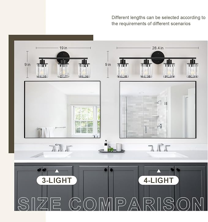 Crystal Bathroom Light Fixtures, Bathroom Lighting Fixtures Over Mirror - Image 3