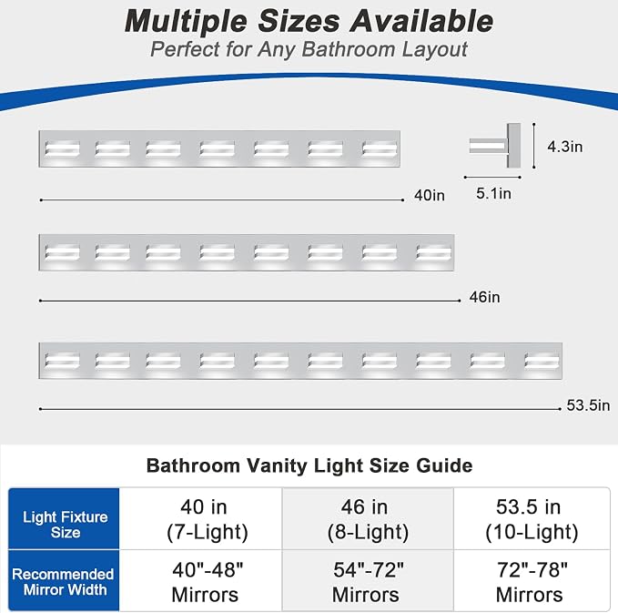 IZORRO LED Modern Bathroom Lights Fixtures, Chrome Acrylic Wall Lighting - Image 3