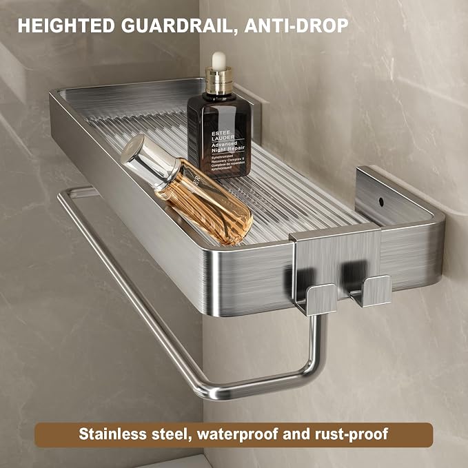 VOLPONE Stainless Steel Wall Mounted Bathroom Shelves - Image 5