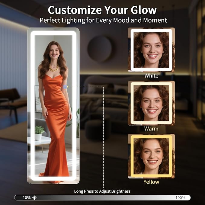 Koonmi LED Full Length Mirror, Lighted Floor Mirrors - Image 5