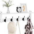 Homode Coat Rack with Shelf Wall Mount, 24 Inch Long Wall Shelf with Hooks by Homode