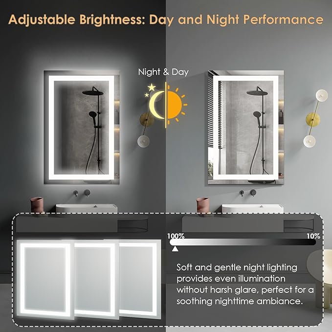 16×24 inches LED Bathroom Mirror, Bathroom Vanity Mirror - Image 3