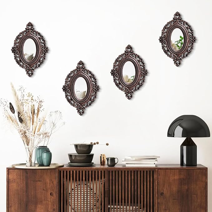 ZEXUIRU 4 Set. Rustic Wall Mirrors - Image 2