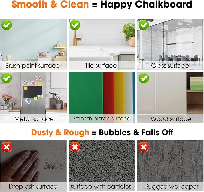 Chalkboard Wallpaper Peel and Stick, 35.4"x118.1" Blackboard Contact Paper Self - Image 8