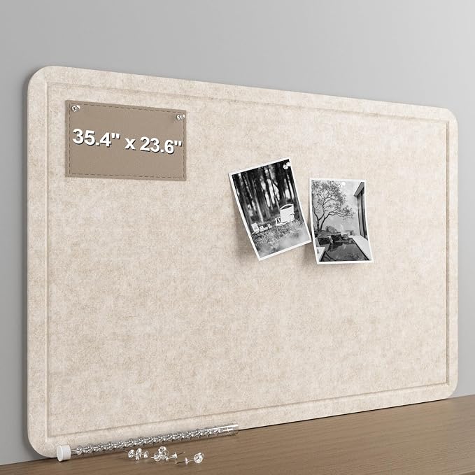 Large Felt Bulletin Board for Wall, Soft Felt Cork Board for Office, Home by CreateYourIdealSpace