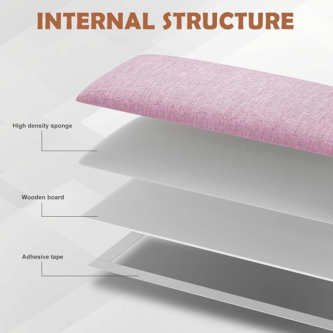 IFNOW Upholstered Wall Mounted Headboard, 3D Soundproof Wall Panels Peel and - Image 5