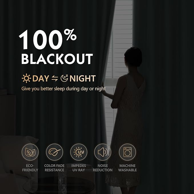 FMFUNCTEX 100% Blackout Curtains - Image 3
