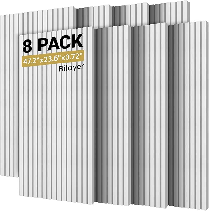 TONOR 8-Pack Bilayer Acoustic Panels Large Self-adhesive, 47.2'' * 23.6'' * by TONOR