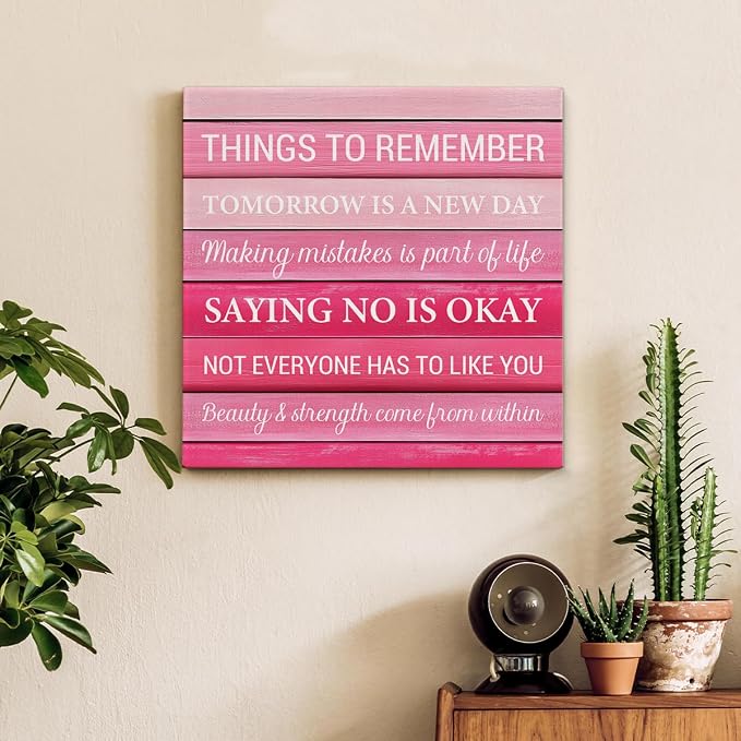 Inspirational Pink Wall Art Decor, Preppy Motivational Room Sign - Image 3