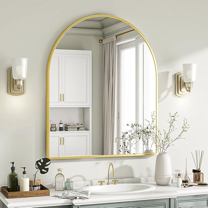 VooBang Arched Wall Mirror, 26 x 28 inch Arch Bathroom Mirror, Wall Mounted - Image 7